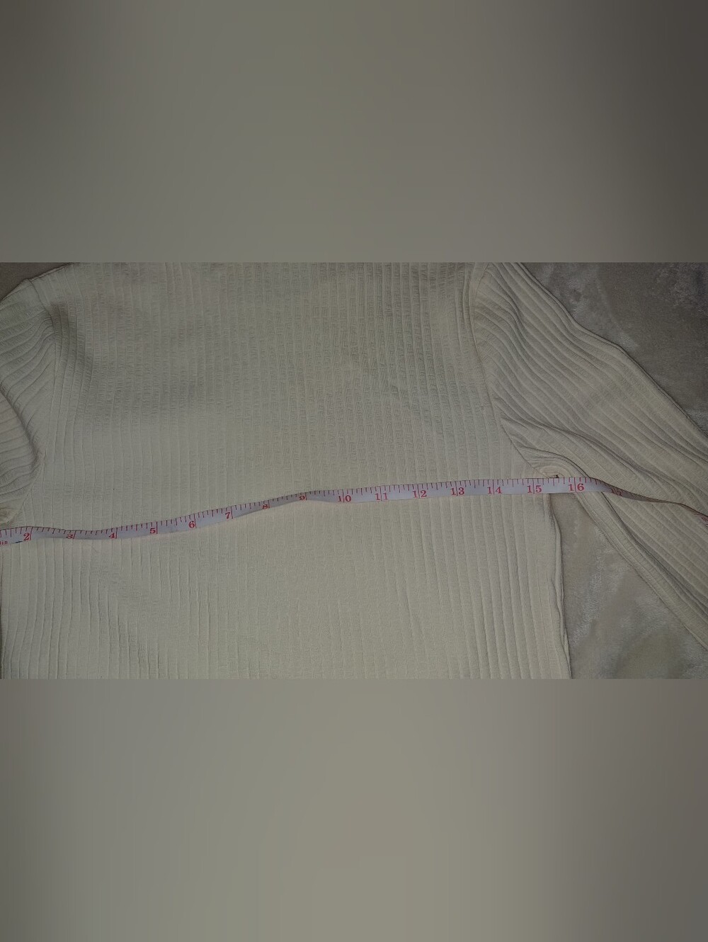 ZARA Ribbed Turtleneck Crop Sweater/Or Long Sleeve Top Cream Size L NWT - Picture 5 of 10